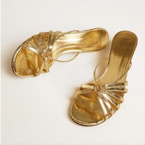 Share Golden Goose Nico Gold Kitten Heels Size 42